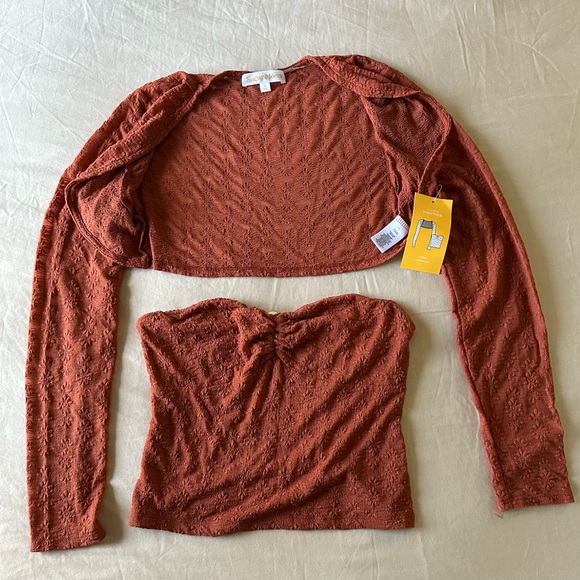 Sugar Moon Rust 2 Piece Top Set, Size L —NWT - Picture 11 of 12